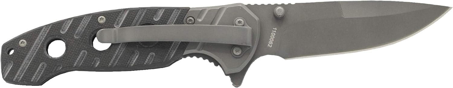 Smith & Wesson 7.75in Ti-Nitride, High Carbon S.S. Folding Knife with 3.25in Drop Point Blade and G10 Aluminum Handle