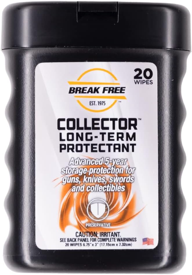 Break Free Collector Gun Cleaner Wipes, Long Term Protectant, Cloth Wipes, 20 Wipes