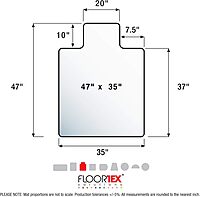 FLOORTEX Valuemat Vinyl Lipped Chair Mat for Hard Floor