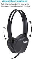 Cyber Acoustics Lightweight 3.5mm Headphones - Great for use with Cell Phones, Tablets, Laptops, PCs, Macs (ACM-4004) 1 Unit