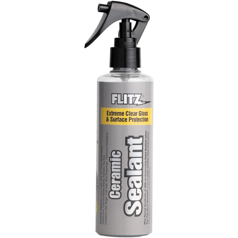 Flitz Ceramic Sealant w/ Microfiber Cleaning Cloth - 8oz Bottle of USA-Made Ceramic Coating for Cars, Boats