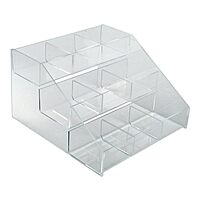 Azar Displays 326039 3-Tier 9-Compartment Counter Display Organizer, Clear - 12 x 11.75 x 7.12 in