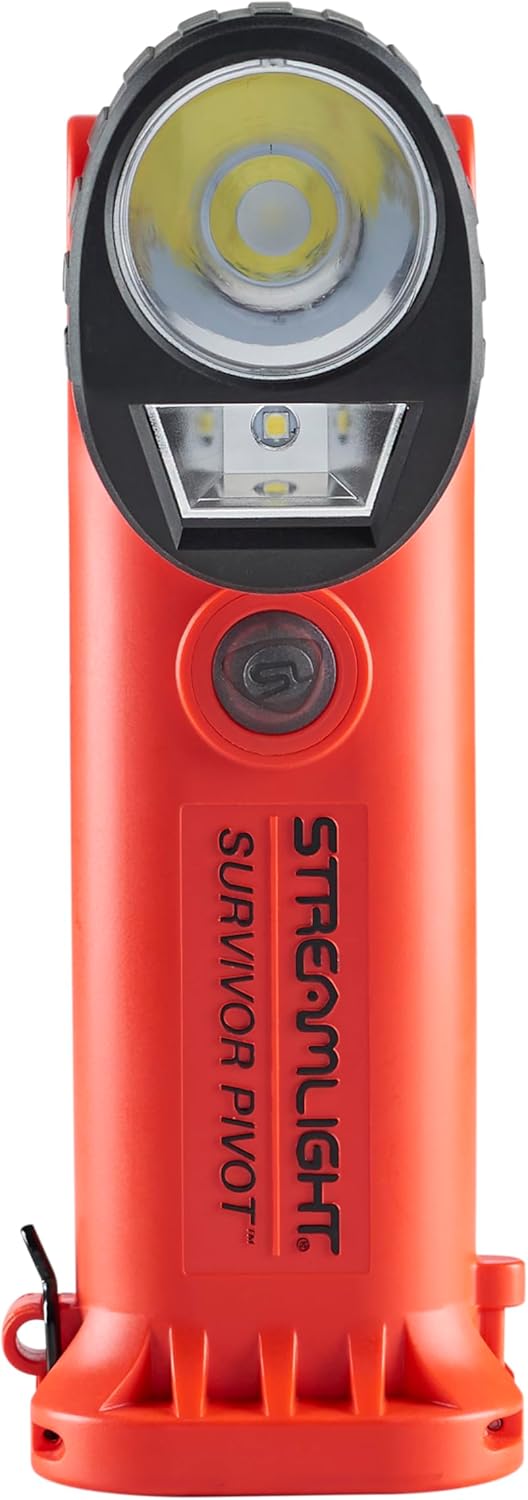 Streamlight 91802 Survivor Pivot 325-Lumen Right Angle Articulating Dual Beam Rechargeable Flashlight with 120V/100V AC/12V
