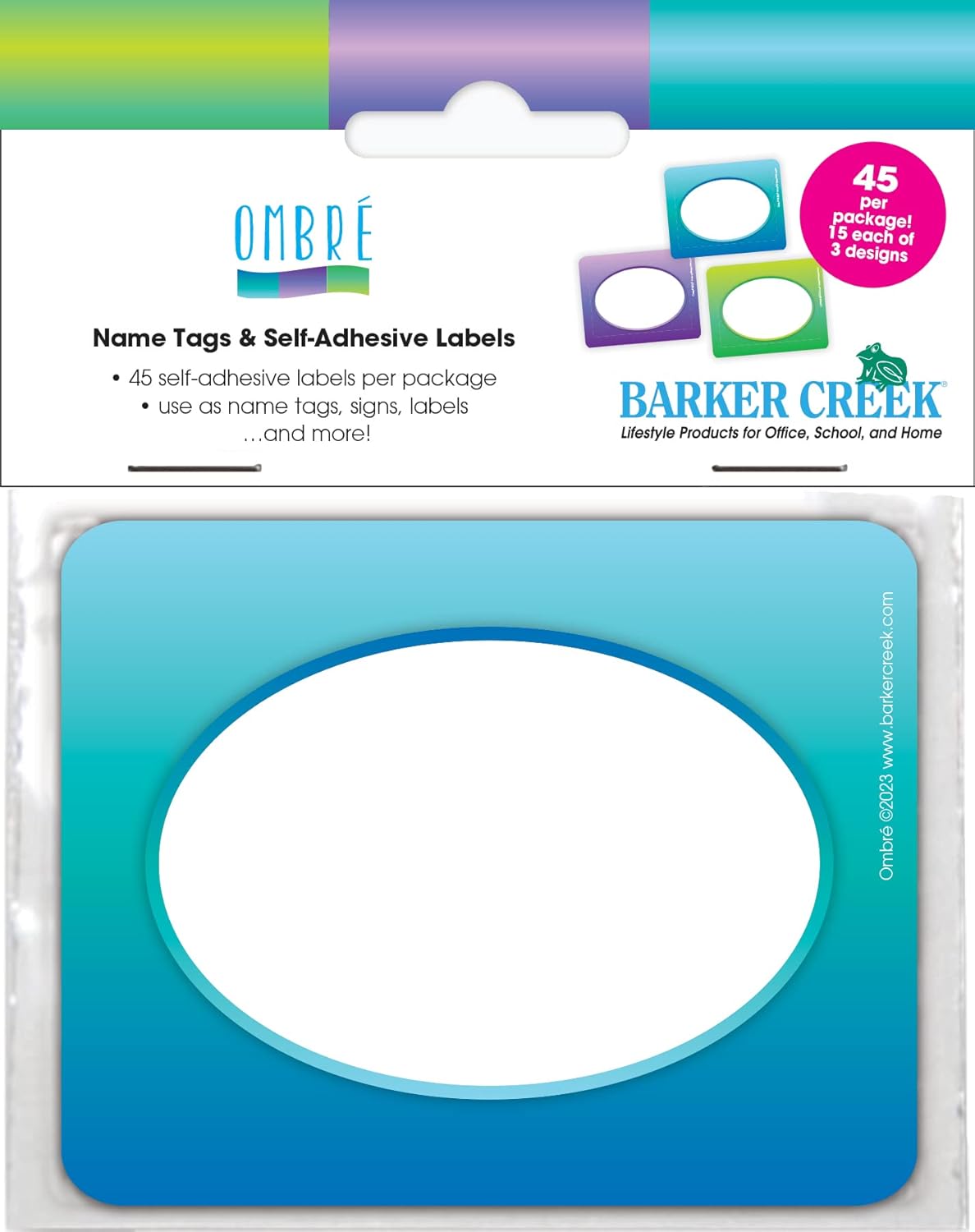 BARKER CREEK Name Badges & Self-Adhesive Labels, Multi-Design 3.5 x 2.75