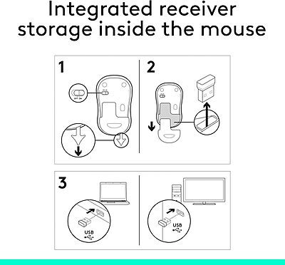 LOGITECH M185 Wireless Mouse, 2.4GHz with USB Nano Receiver, 1000 DPI, Ambidextrous