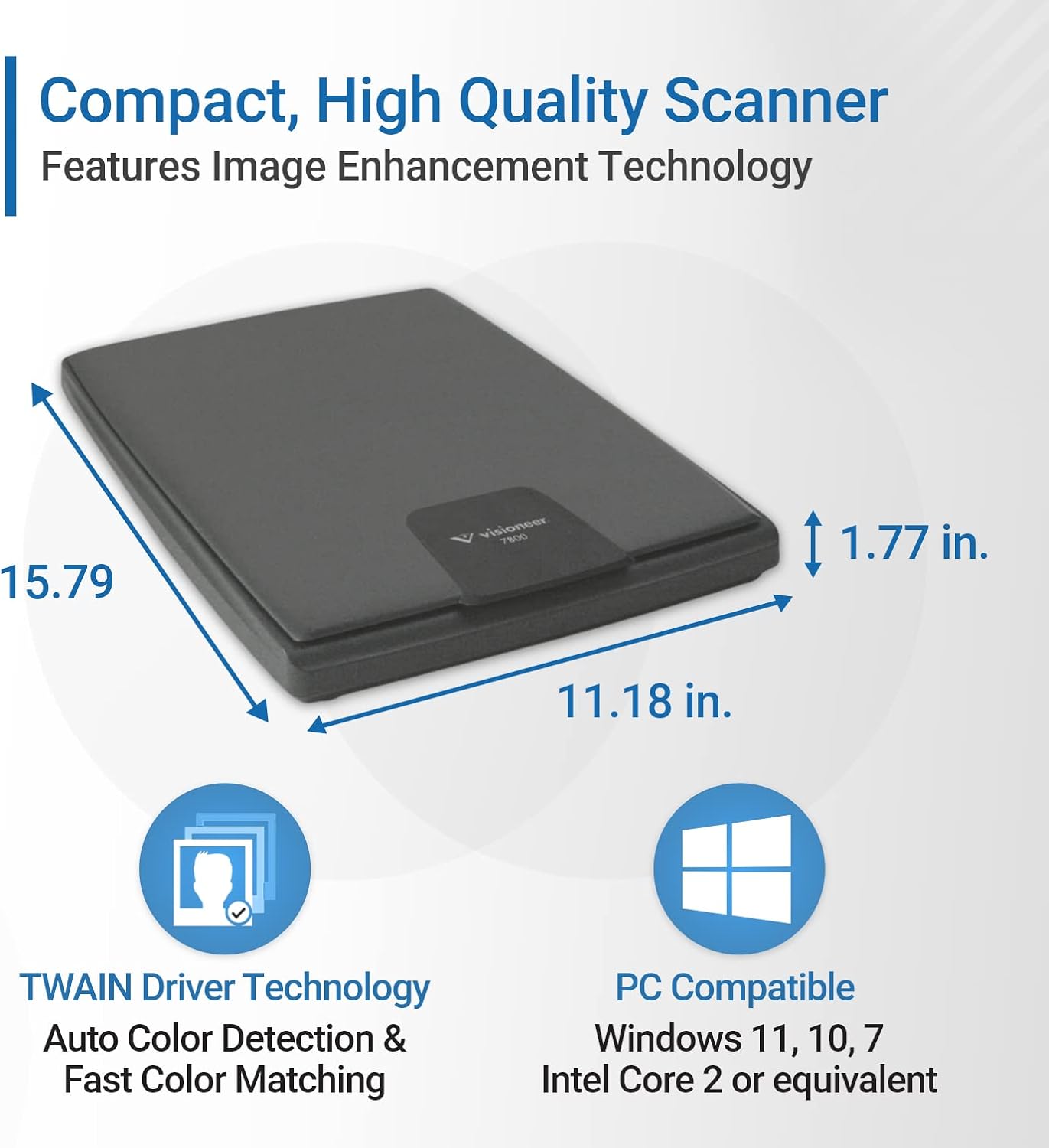 Visioneer Flatbed Color Photo and Document Scanner with Tag That Photo Software
