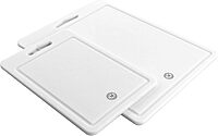 Martha Stewart 12-inch x 8-inch and 16-inch x 12-inch Plastic Cutting Board, White (935116550M)