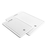 Martha Stewart 12-inch x 8-inch and 16-inch x 12-inch Plastic Cutting Board, White (935116550M)