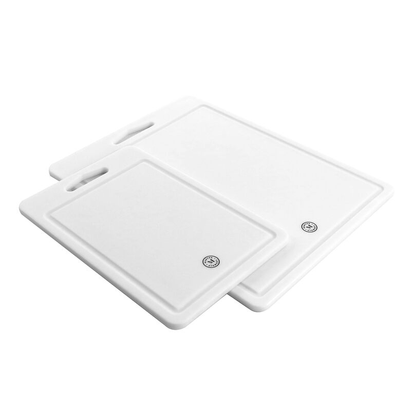 Martha Stewart 12-inch x 8-inch and 16-inch x 12-inch Plastic Cutting Board, White (935116550M)