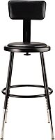 NPS 19"-27" Height Adjustable Heavy Duty Vinyl Padded Steel Stool with Backrest