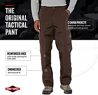 TRU-SPEC 24-7 Original Tactical Pants for Men - Water-Resistant Cargo Work Pants with Concealed Carry and Knee Pad Openings - Brown