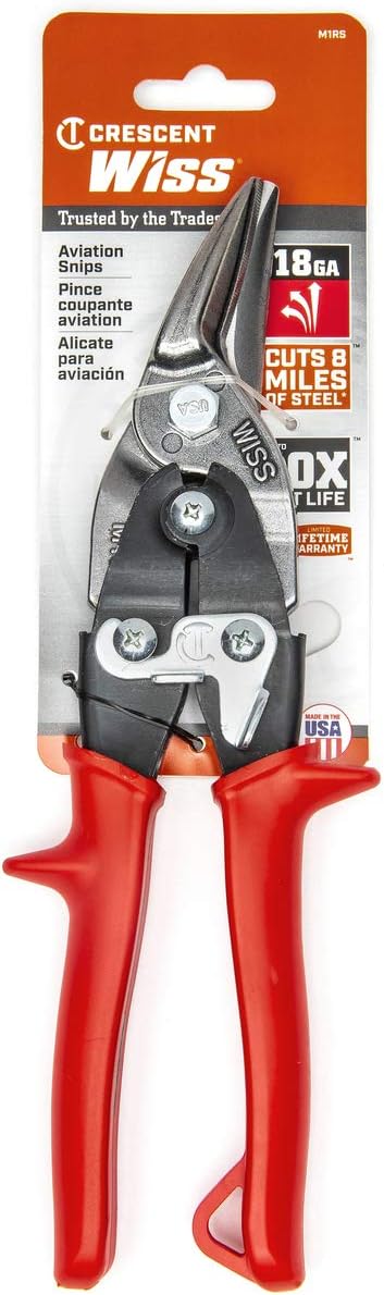 Crescent Wiss 9-3/4" MetalMaster Compound Action Straight and Left Aviation Snips - M1R 1 Count (Pack of 1)