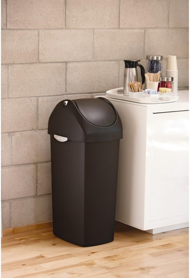 simplehuman Square Swing-Lid Plastic Trash Can