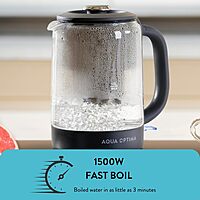 Aqua Optima Electric Kettle with Water Filter, 1500W 1.7L, Black