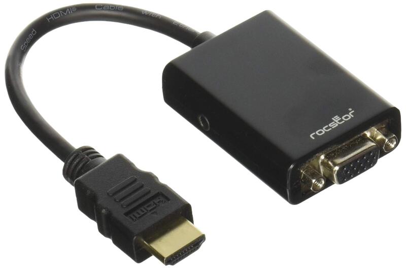 Rocstor Y10C120-B1 HDMI to VGA Adapter Converter M/F - 6” - for Ultrabook, Laptop, Monitor, Projectors