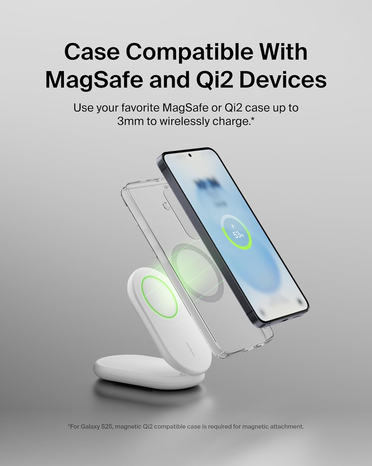 Belkin BoostCharge Magnetic Foldable Wireless Charging Stand 15W Qi2-Certified
