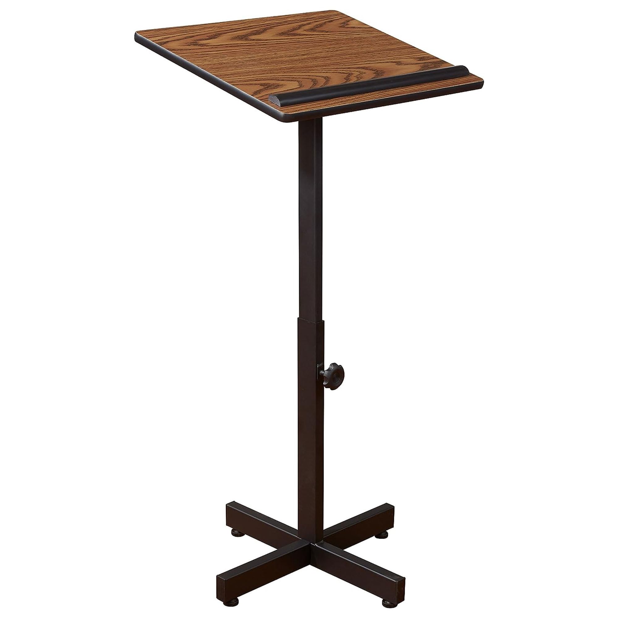 Oklahoma Sound Portable Presentation Series Adjustable Height Lectern Stand 16 Inch x 20 Inch Reading Surface with Book
