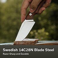 CIVIVI Gander Fixed Blade Knife with Kydex Sheath, 3.63" 14C28N Blade