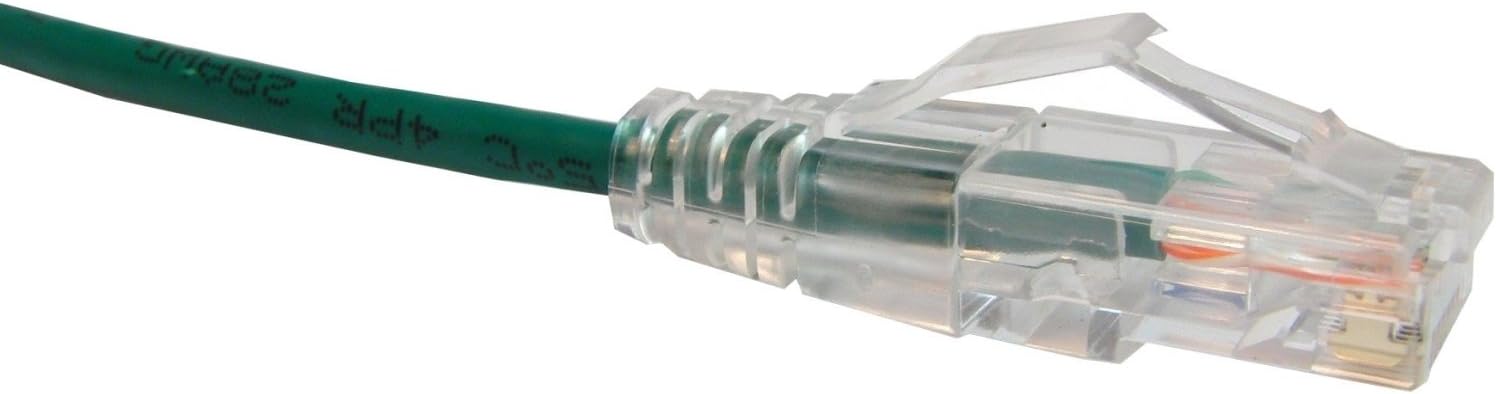 USA Unirise CS6-08F-GRN Clearfit Slim Cat6 28AWG Patch Cable, Snagless, Green, 8ft