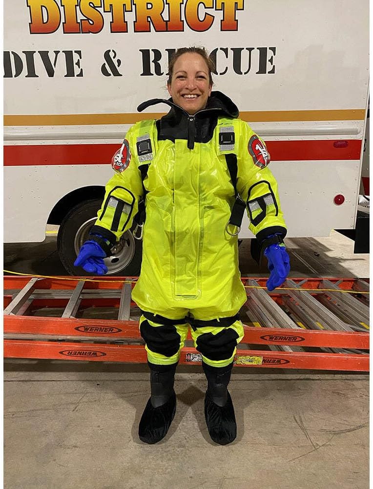 First Watch RS-1005 Ice Rescue Suit - Hi-Vis Yellow - S/M (Built to Fit 4’6”-5’8”)