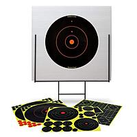 Birchwood Casey Portable Shooting Range & Target Kit - Lightweight Easy to Set Up Heavy-Duty Steel Frame, 18" x 18" Backboard & 18 Shoot-N-C Reactive Targets with 58 Repair Pasters