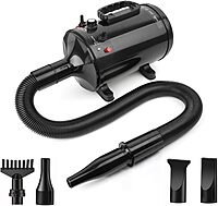 Soplador para Mascotas de 2000W, Secador de Pelo Canino con 4 Boquillas