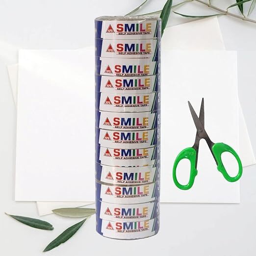 TopFinder® 12pcs Small Transparent Cello Tape Set with Mini Scissor