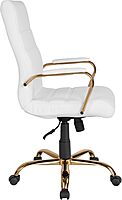 Flash Furniture Whitney Swivel LeatherSoft Desk Chair with Padded Seat and Armrests