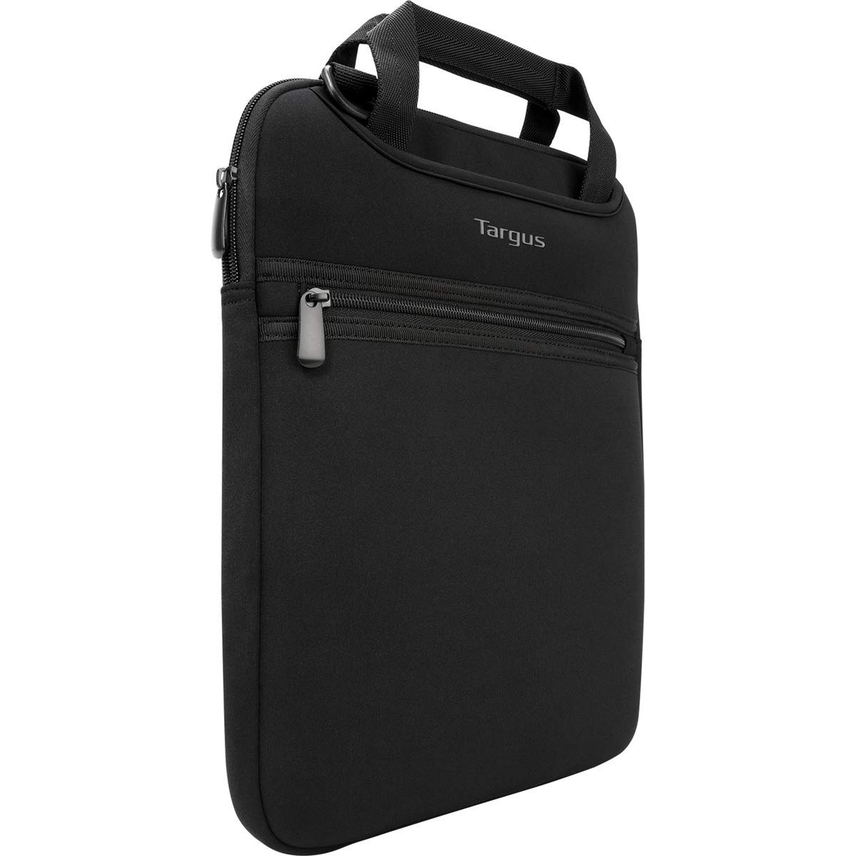 Targus Vertical Slipcase Laptop Messenger Bag, Black - Hideaway Handles with Cross Shoulder Strap and Protective Padding