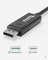 Plugable USB C to DisplayPort Bi Directional Cable 6 feet (1.8m), Up to 4K at 60Hz