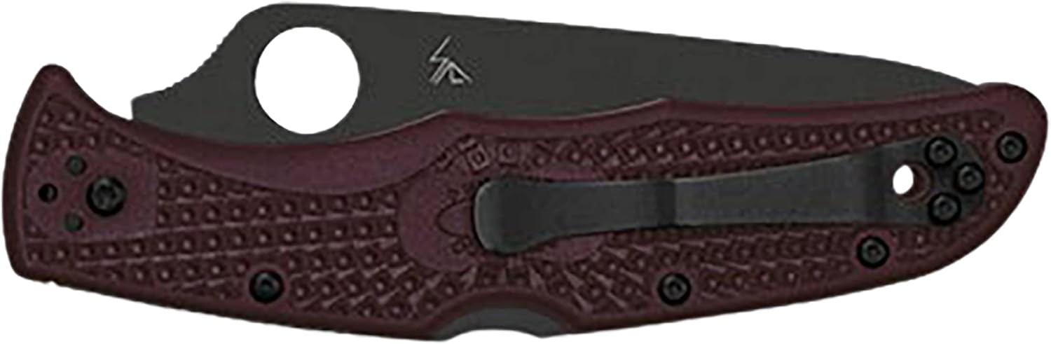 Spyderco Endura 4 Lightweight Sprint Run Folding Knife 3.8" CTS-PD#1 Black Plain Blade, Burgundy FRN Handles