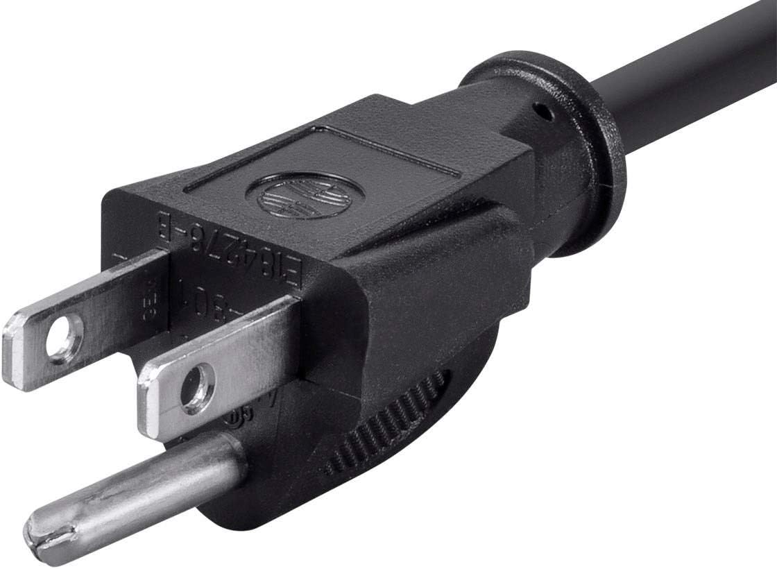 Monoprice Power Cord - NEMA 5-15P to IEC 60320 C13, 18AWG, 10A/1250W, 125V, 3-Prong