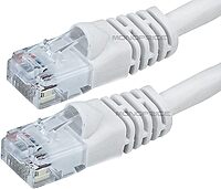 Monoprice 0.5FT 24AWG Cat6 550MHz UTP Ethernet Bare Copper Network Cable - White (Pack of 2) White 1 Count (Pack of 2)