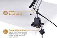 Bostitch Office VLF100 Swing Arm Desk Lamp with Clamp Mount, 36" Reach