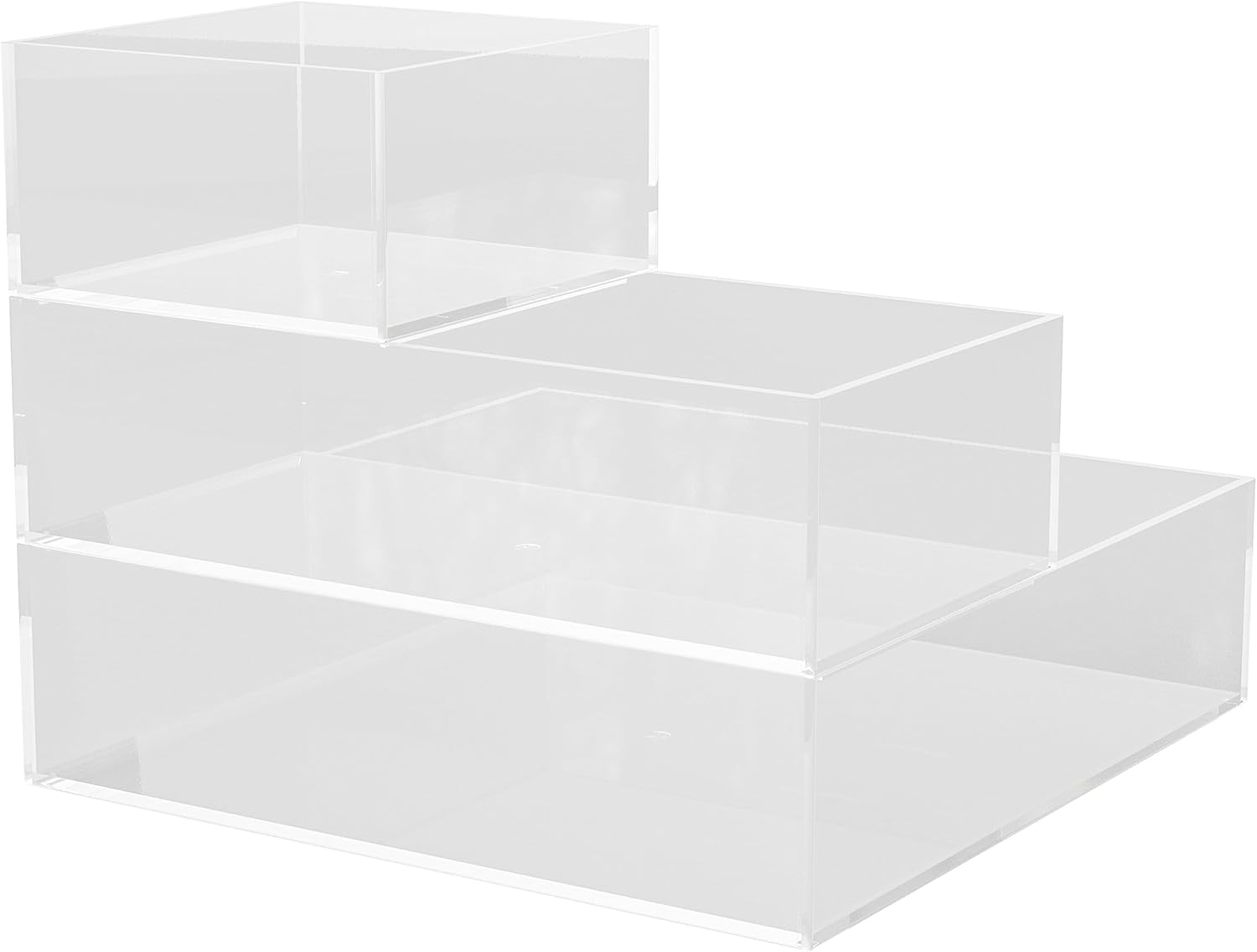 Martha Stewart Brody Stack & Slide Plastic Tray Desktop Organizer, Clear