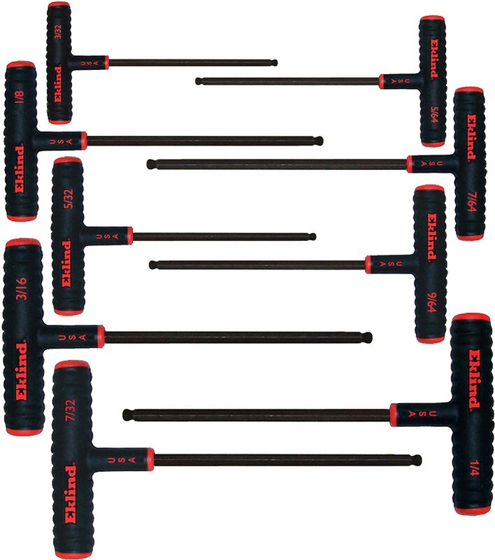 Eklind Tool 60809 Power-T Handle Ball-Hex Key Allen Wrench, 9 Pieces Set
