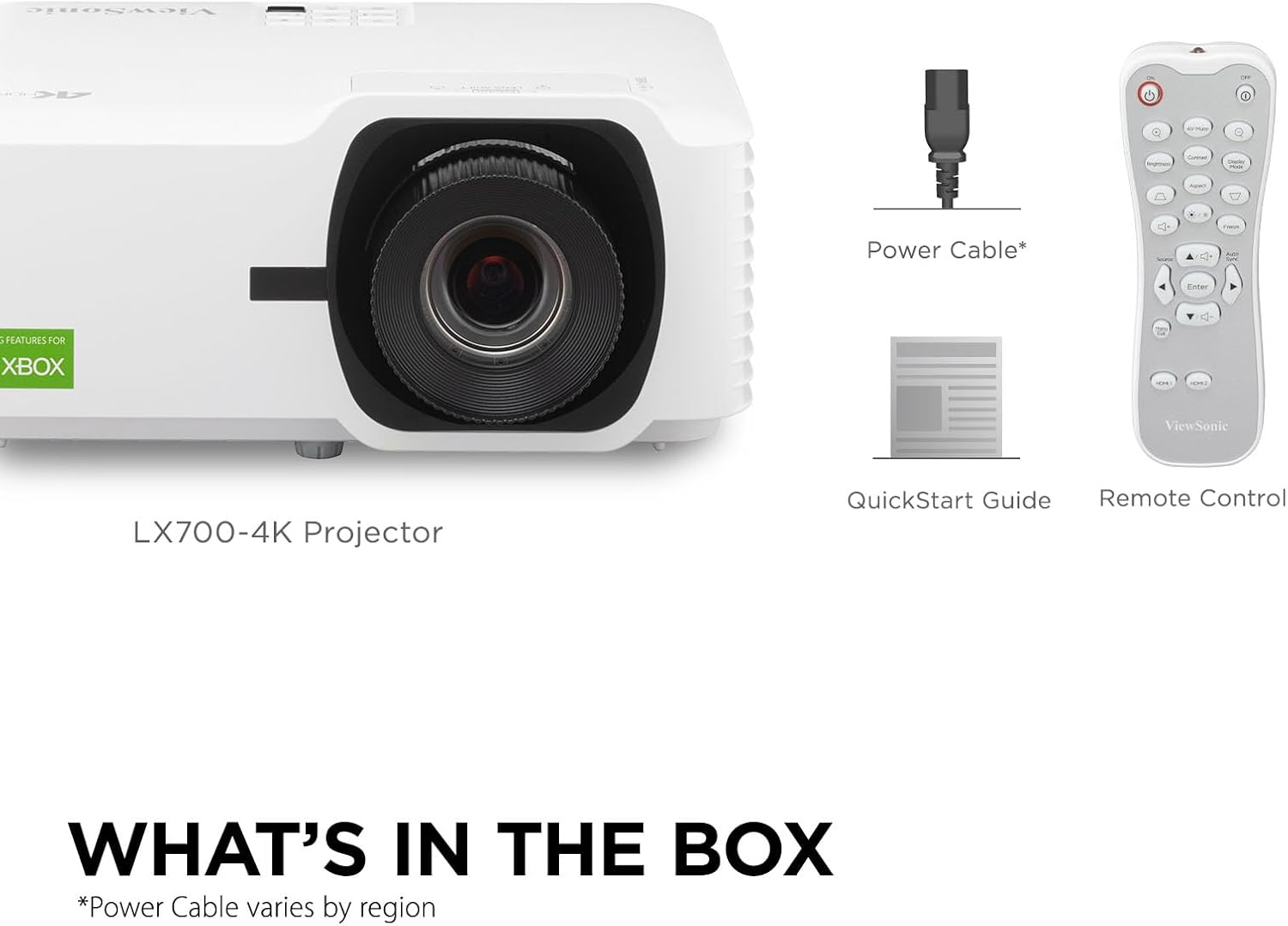 ViewSonic LX700-4K UHD 3500 Lumens Laser Projector Designed for Xbox with 4.2ms Response Time, 240Hz Refresh Rate