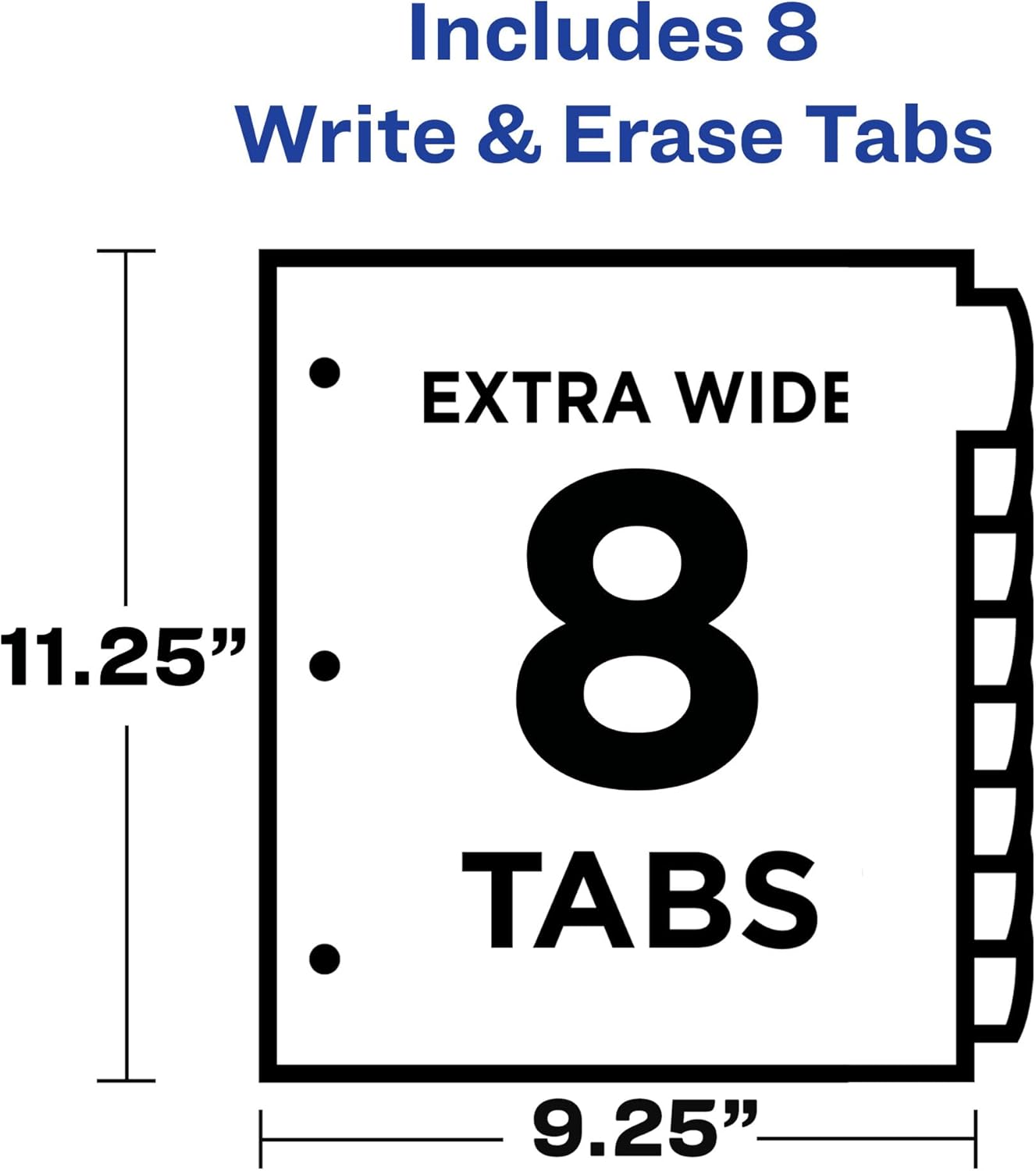 Avery Write & Erase Pocket Plastic Dividers for 3 Ring Binders, 8-Tab Sets, Multicolor