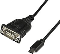 StarTech.com USB C to Serial Adapter Cable 16" (40cm) - USB Type C to RS232 (DB9) Converter Cable - USB-C Serial Cable for PLCs, Scanners, Printers - Male/Male - Windows/Mac/Linux (ICUSB232C)