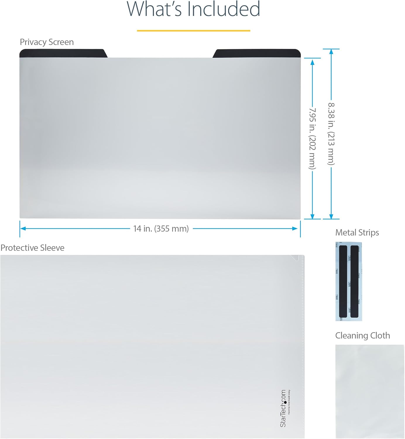 StarTech.com Laptop Privacy Screen for 15.6" Notebook - Magnetic Removable Laptop Display Security Filter