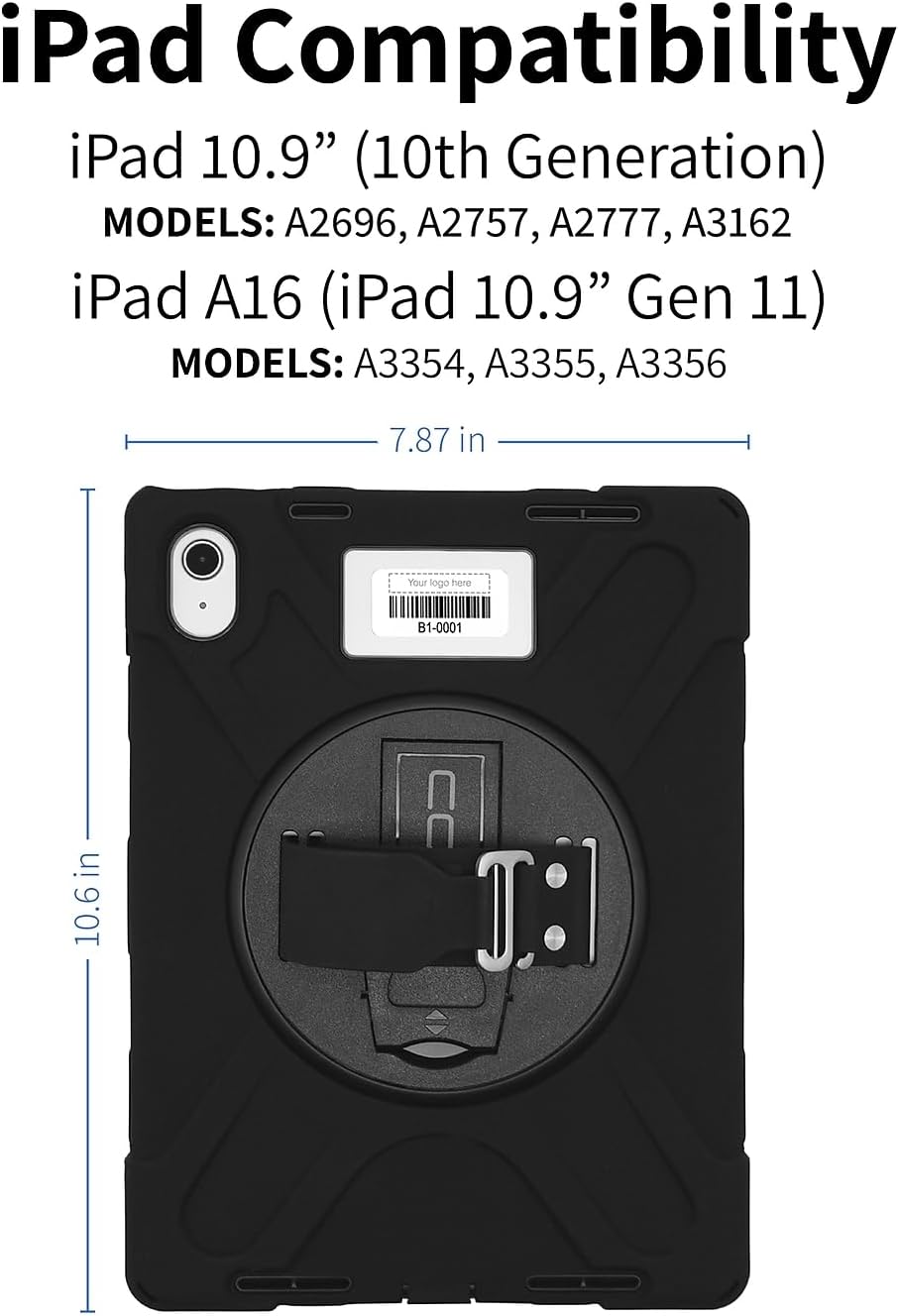 CODi Rugged iPad Case 11" (A16)/iPad 10.9" (10th Generation) | Heavy-Duty Shockproof Protection, 360° Coverage