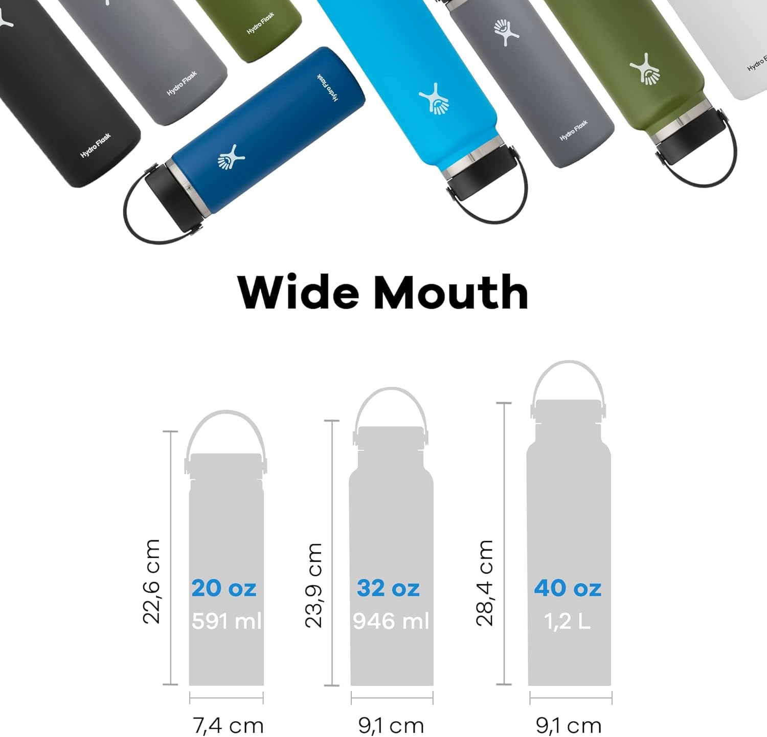 Hydro Flask Wide Mouth Insulated Water Bottle with Flex Cap