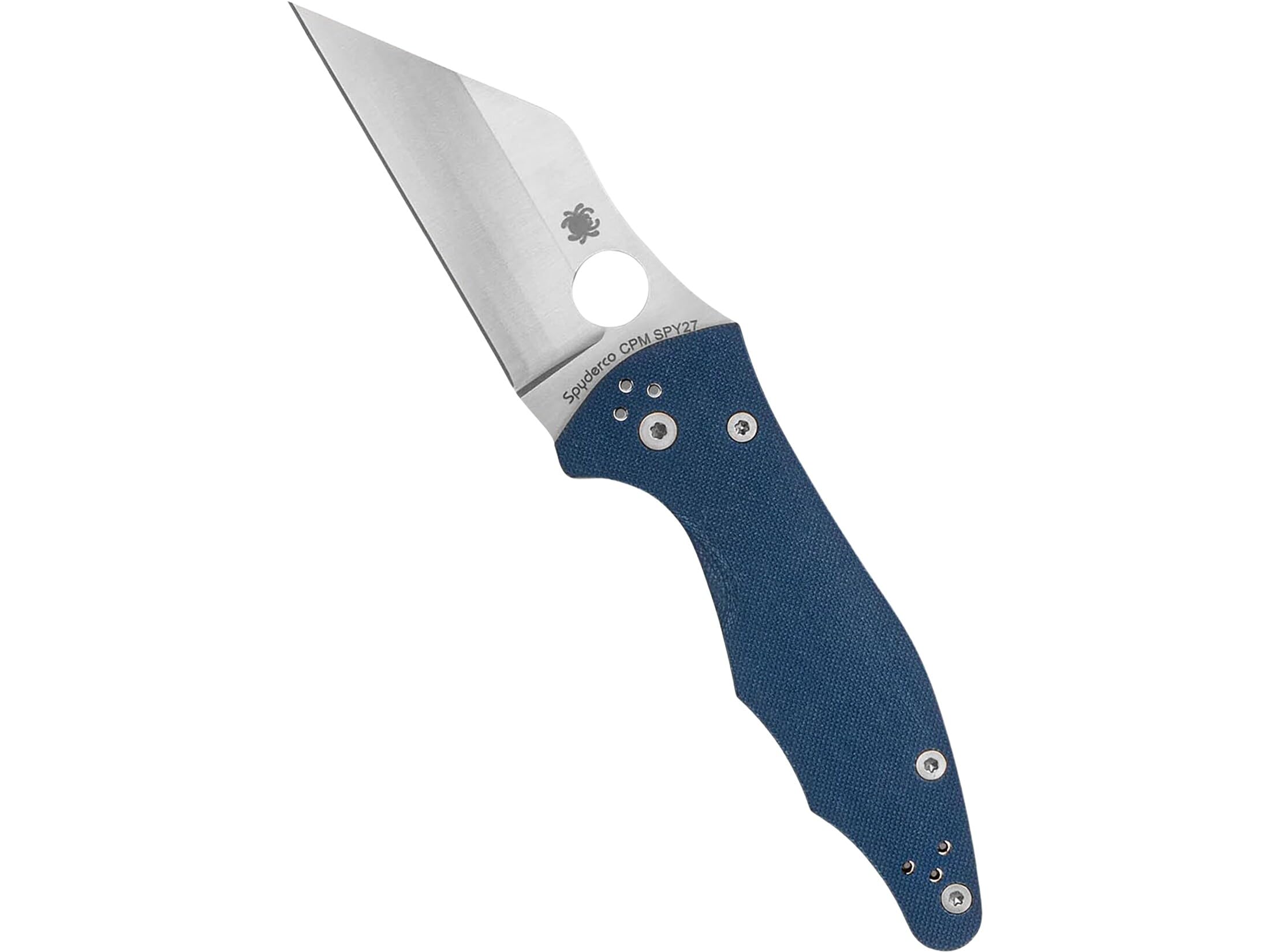 Spyderco Knives Yojimbo 2 Compression Lock C85GPCBL2 Blue G-10 and CPM SPY27 Stainless Steel Pocket Knife
