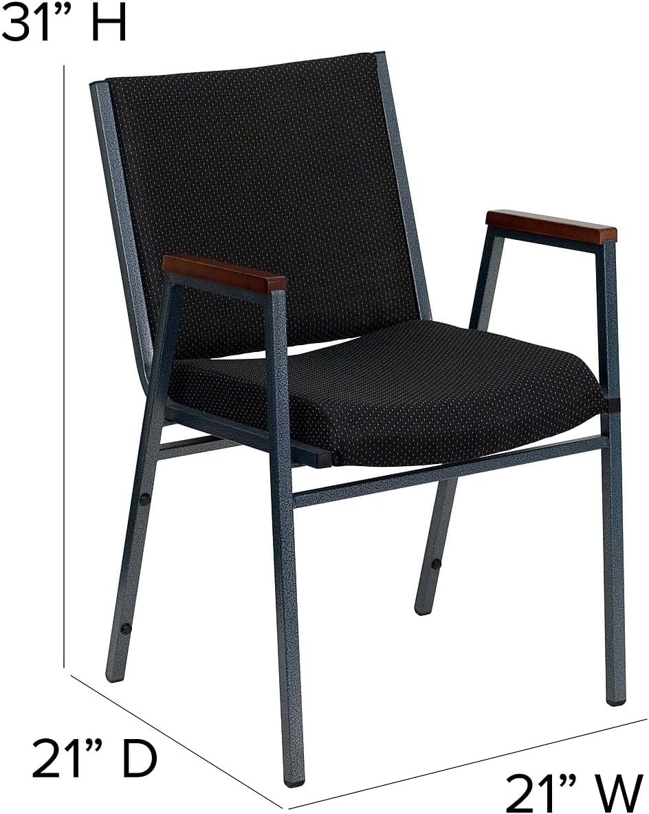 Flash Furniture HERCULES Series Heavy Duty Fabric Stack Chair with Arms and Ganging Bracket