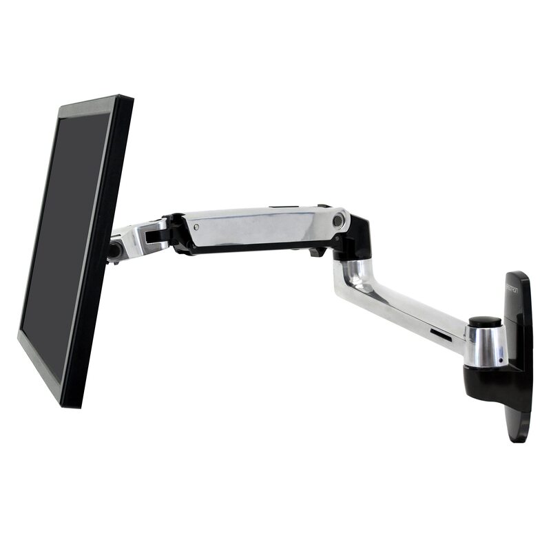 Ergotron – LX Single Monitor Arm, VESA Wall Mount – for Monitors Up to 34 Inches, 7 to 25 lbs – Polished Aluminum Polished Aluminum LX Wall Arm