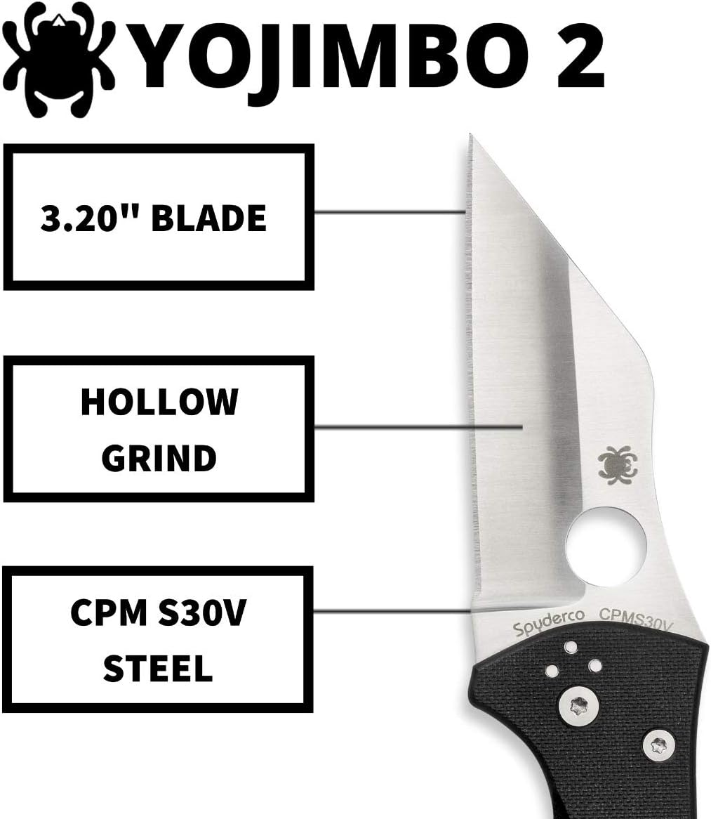 Spyderco Yojimbo 2 Folding Tactical Knife - Wharncliffe