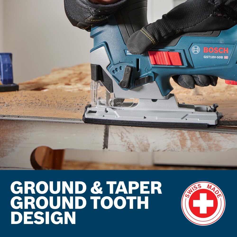 Bosch T101B 5 pc. 4 in. 10 TPI Variable Pitch Clean for Wood T-Shank Jig Saw Blades