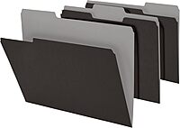 Office Depot® Brand File Folders, 1/3 Cut, Letter Size, Black, Box of 100 Folders
