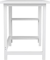 Martha Stewart Beckett Modern Trestle Desk with Open Side Shelving in White Wood Grain Finish
