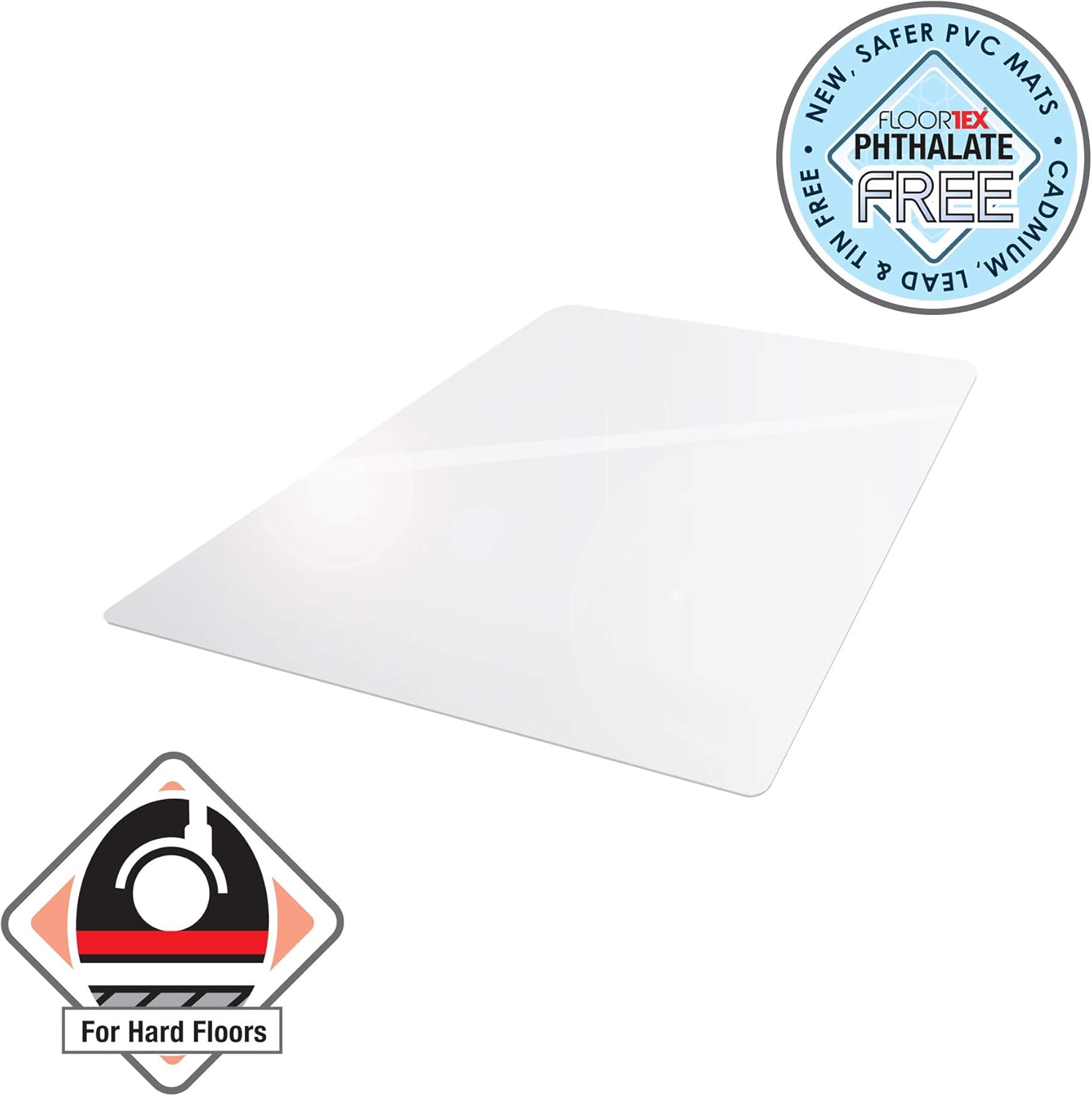 FLOORTEX Valuemat Vinyl Rectangular Chair Mat for Hard Floor